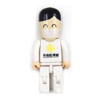 Hadiah rumah sakit khusus PVC kartun dokter desain USB 3.0 Flash Drive antarmuka logam untuk promosi