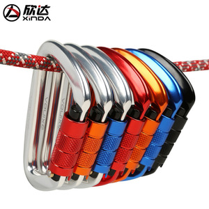 Mosquetón de Aleación de Aluminio Tipo D XINIX, Mecanismo de Bloqueo Rojo, Equipo de Escalada para Exteriores - Product Image 3