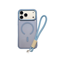 Étui de téléphone de luxe en TPU+PC avec charge sans fil, protection magnétique anti-chute pour appareil photo, support magnétique et cordon pour
