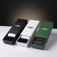 Boîte de présentation de chaussettes recyclable pour magasin de détail, emballage tiroir robuste en kraft, boîte cadeau en carton avec pelliculage mat, approvisionnement en gros