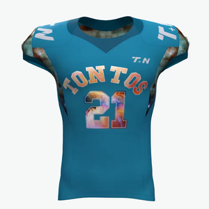 Jersey de Fútbol Americano Personalizado de Calidad Profesional a Precio de Fábrica, Diseño Personalizado, Malla Transpirable, Talla Grande, 100% Poliéster, Secado Rápido, Estampado - Product Image 2
