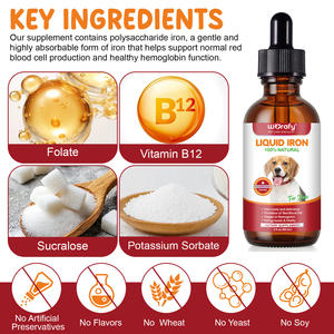 Worafy migliore qualità Pet assistenza sanitaria gocce di ferro liquido 100% integratori minerali di ferro naturale per cani - Product Image 3