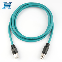 Conector de Aviación M12 X-Code a RJ45, Impermeable IP67, Macho y Hembra, para Automatización Industrial y Servoaccionamientos