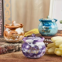 LEQU Pot Joyeux et Ludique avec Couvercle, Moule en Silicone pour Résine Époxy, Boîte de Rangement, Pot à Bonbons, Conteneur à Bijoux, Décoration d'Intérieur
