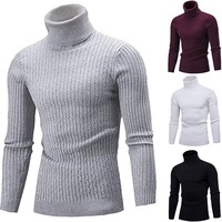 Pull Tricoté Torsadé Mode Slim Uni à Manches Longues Style Coréen pour Hommes – Collection Automne Hiver