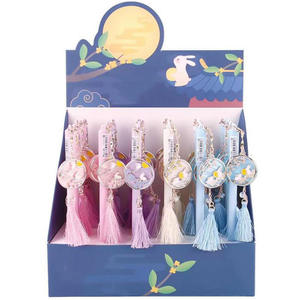 Black Ink Plastic Gel Pen with Metal Pendant for School & Office Great for Promotion Gift - Product Image 4