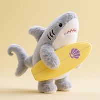 Peluche requin personnalisée animal en peluche mascotte peluches personnalisées peluche requin personnalisé avec planche de surf pour la promotion de la marque