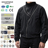 Chaqueta Asimétrica para Hombre con Múltiples Cierres, Cortavientos de Nailon, Impermeable, Transpirable, Estilo Techwear y Urbano, Cuello Alto, Logotipo Personalizado OEM