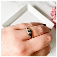 Dôme Dainty écaille de tortue acétate résine déclaration anneau écaille de tortue bijoux de mode en gros personnalisé acrylique bague