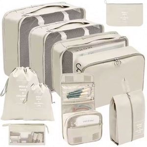 Free Sample Folding 10pcs <b>Set</b> <b>Washing</b> Cosmetic <b>Bag</b> Clothes Shoes Digital Storage <b>Bag</b> Beam Mouth Luggage Travel <b>Bag</b> - Product Image 6