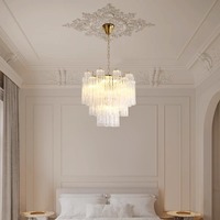 Lampes suspendues LED modernes de luxe pour chambre chaude or goutte de pluie suspension pour Villa escalier verre soufflé à la main 100% fabriqué à la main