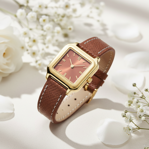 <span class=keywords><strong>Montre</strong></span> classique à <span class=keywords><strong>bracelet</strong></span> <span class=keywords><strong>marron</strong></span> pour femme, boîtier carré élégant, <span class=keywords><strong>bracelet</strong></span> en <span class=keywords><strong>cuir</strong></span> <span class=keywords><strong>marron</strong></span>, design simple antique, verre soleil, <span class=keywords><strong>SEIKO</strong></span> japonais - Product Image 3