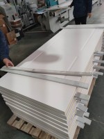 Porte à âme creuse OEM Winwell, fabrication directe usine, panneau de porte haute densité résistant aux intempéries, finition blanc crème, noyer, chêne, porte affleurante