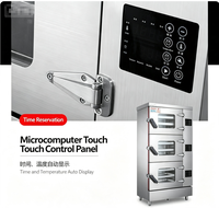 Cuiseur vapeur commercial électrique intelligent à trois portes pour fruits de mer, cuiseur vapeur à gaz grande capacité pour riz, cuiseur vapeur professionnel pour poissons et soupes de restaurant.