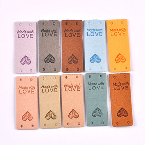 Nhiều Màu Hình Chữ Nhật Trái Tim Thẻ Da Handmade DIY Thủ Công Mỹ Nghệ Trang Trí Nội Thất Cho Hàng May Mặc May Nguồn Cung Cấp Tag - Product Image 4