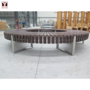 Round Outdoor Furniture Chair Stool Outdoor <strong>Bench</strong> <strong>for</strong> Public Park Garden <strong>Bench</strong> <strong>Pressing</strong> Round Flower Table Wooden Curved <strong>Bench</strong> - Product Image 3