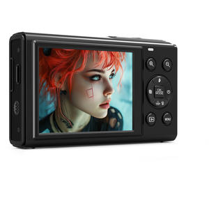 Appareil photo numérique élégant 5K 80MP avec double écran <span class=keywords><strong>HD</strong></span>, <span class=keywords><strong>webcam</strong></span> pour diffusion en direct, 19 filtres, capture de sourire et zoom numérique 18X - Product Image 6