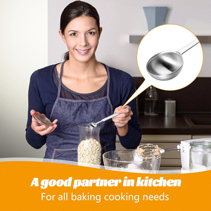 1 muỗng cà phê 5 ml 1/3 muỗng canh tùy chỉnh một muỗng đo bằng thép không gỉ cá nhân dài tay cầm kim loại chỉ đo thìa - Product Image 3