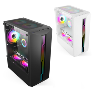 Nhỏ gọn thép chơi game PC trường hợp 0.35mm SPCC + 240mm AIO hỗ trợ 305mm VGA 8 Quạt làm mát 4 PCI Khe cắm lẻ & Lưu trữ kép Vịnh - Product Image 1