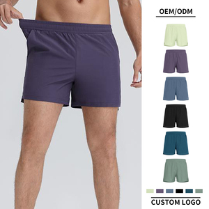 Men Active Shorts with Tight Inner 2 in 1 Double <b>Layer</b> Design Athletic Shorts 100% Polyester Running Sport Gym Shorts - Product Image 1