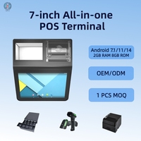 Terminal POS con Impresora de QR y NFC de 7 Pulgadas de Fábrica de Shenzhen Lector de Tarjetas de Crédito y Caja Registradora para Uso Comercial