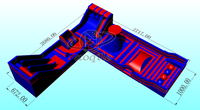 Nouveau design gonflable videur maison château ville enfants toboggan aire de jeux gonflable parc à thème