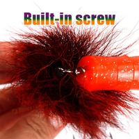 Tolure Vente Chaude 21cm 40g 3D Eyes Treble Hooks Leurre Artificiel en Poils de Cerf, Gros Souris à Queue Souple, Leurre de Pêche pour Truite et Brochet