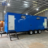 Remorque de toilettes de luxe portable de grande taille pour les activités de plein air et les lieux de concerts, équipée d'un réservoir de récupération des déchets intégré