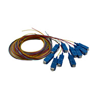 Pigtail de fibre optique SC/LC/FC/ST 12 cœurs, monomode/multimode, 1,2 m, 12 couleurs, pour FTTH