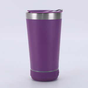 2024 nuevo 16oz acero inoxidable aislado Bluetooth <span class=keywords><strong>música</strong></span> automóvil térmico multicolor portátil a prueba de fugas tapa abatible - Product Image 3