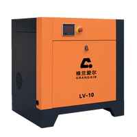 Compresor de Aire de Tornillo Lubricado Industrial con Inversor de 7.5kw LV-10HP 8 bar Configuración Estacionaria 185 CFM Motor Refrigerado por Aire