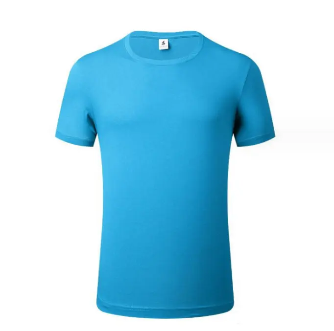 Ready to Ship Summer solid color loose cotton short sleeve work shirt custom LOGO men's T-shirt