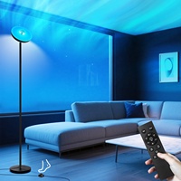 Lampe de sol LED à télécommande avec effet d'ondulation dynamique, changement de couleur RVB, lumière d'ambiance, CCT réglable, lampe de lecture