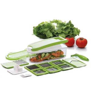 Conjunto de acessórios de cozinha manual 12 em 1 para cortar legumes, frutas e vegetais, cortador de mandolina seguro para cozinhar