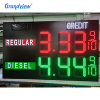 Panneau de prix du gaz numérique à double face de 18 pouces avec éclairage à DEL Panneau de prix du gaz à DEL RÉGULIER PREMIUM DIESEL