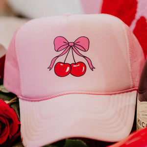 2025 <span class=keywords><strong>Coqueta</strong></span> Sweet Cherry Bow gorra de béisbol moda verano al aire libre playa camionero sombrero - Product Image 2