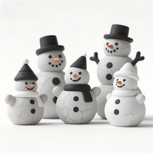 Figura de Cemento de Muñeco de Nieve. Diseño Texturizado 3D Personalizado, una Escultura Resistente a la Intemperie para un Toque de Fantasía Invernal en su Jardín durante Todo el Año. - Product Image 1