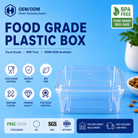 Conteneur en plastique PET transparent de qualité alimentaire pour bonbons, biscuits, gâteaux, fruits frais, desserts, emballage OEM ODM, fournisseur personnalisé, sans BPA