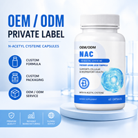 Capsules de suppléments NAC pour le soutien cellulaire et la routine de santé quotidienne, fabriquées sur mesure par un fabricant spécialisé dans les acides aminés.