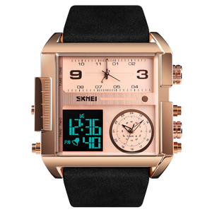 Montres de sport analogiques numériques pour hommes, montre de luxe pour poignet, <span class=keywords><strong>Skmei</strong></span> <span class=keywords><strong>1391</strong></span>, montre de poignet à fuseaux horaires multiples - Product Image 2