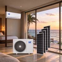 TUNTO Smart WiFi Solar Air Conditioner Hybrid AC/DC Inverter Split System 24000 BTU Hanya Pendingin untuk Hotel & Penggunaan Luar Ruangan