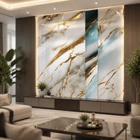 Plaque de marbre PVC UV haute brillance 1220x2440mm, panneau mural en PVC imperméable, panneau de revêtement mural décoratif intérieur