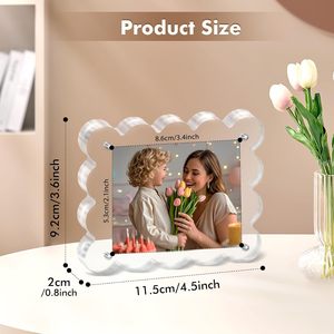 Tùy chỉnh rõ ràng từ Acrylic hình ảnh khung hai mặt hiển thị Rack với sò điệp cạnh hình ảnh cầm tay đứng - Product Image 5