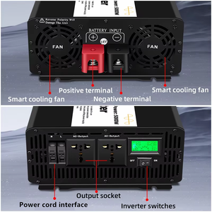 VACCOF 3kw 3000w Mini fréquence DC/AC Transformateur de puissance 12v 24V 220v Pure <span class=keywords><strong>Sine</strong></span> 60hz 50hz pour solaire Meilleur prix - Product Image 6