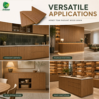 Panneau MDF mélaminé Jinbase 18 mm, grain de bois teck radiant, E0, 1220x2440 mm, panneau de fibres à densité moyenne stratifié mélamine