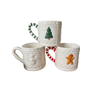 Tazza di Natale in ceramica in stile festivo con manico in bastoncino e motivo natalizio-ideale per la casa, il <span class=keywords><strong>caffè</strong></span> e il regalo - Product Image 1
