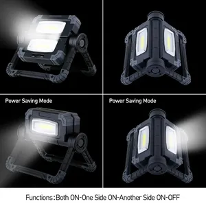 Lampe de travail LED 20W rechargeable par USB, pliable, portable, étanche, 2 COB, pour camping en plein air, randonnée, FX-191001, alimentée par batterie - Product Image 6