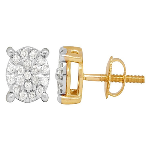 Boucles d'oreilles de luxe en diamant de laboratoire taille ronde, plaqué or 10 carats, bijoux unisexes, cadeau pour hommes et femmes, pour les occasions spéciales - Product Image 2