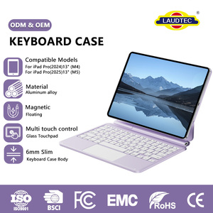 OEM/ODM Aluminium Alloy Magnetic Magic <b>Keyboard</b> Auto-Sleep Magnetic Closure for iPad Pro(2024)13" M4 2024 / M5 2025 - Product Image 1