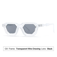 Lunettes de soleil carrées unisexes tendance, légères, à monture intégrale, style punk, protection UV400, personnalisables, vente en gros